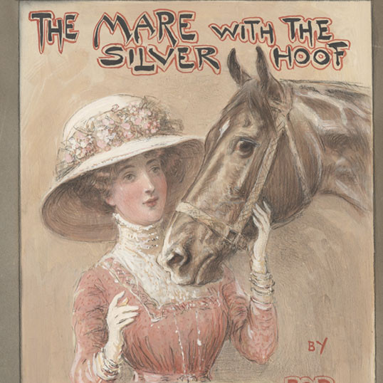Cover art by Percy Frederick Seaton Spence for 'The mare with the silver hoof' by Robert Allan