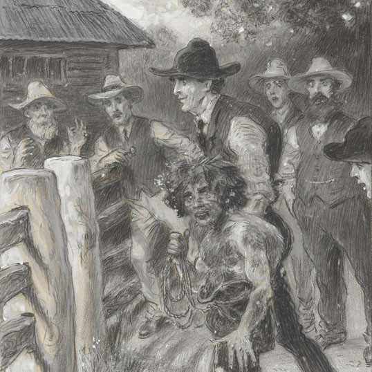 Art by Percy Frederick Seaton Spence for 'Tommy the hawker and Snifter his boy' by Edward Dyson 
