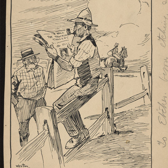 Art by Harry John Weston for 'For life and other stories' by Steele Rudd