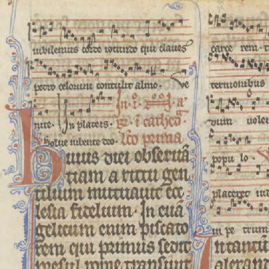 Illuminated manuscript leaves.