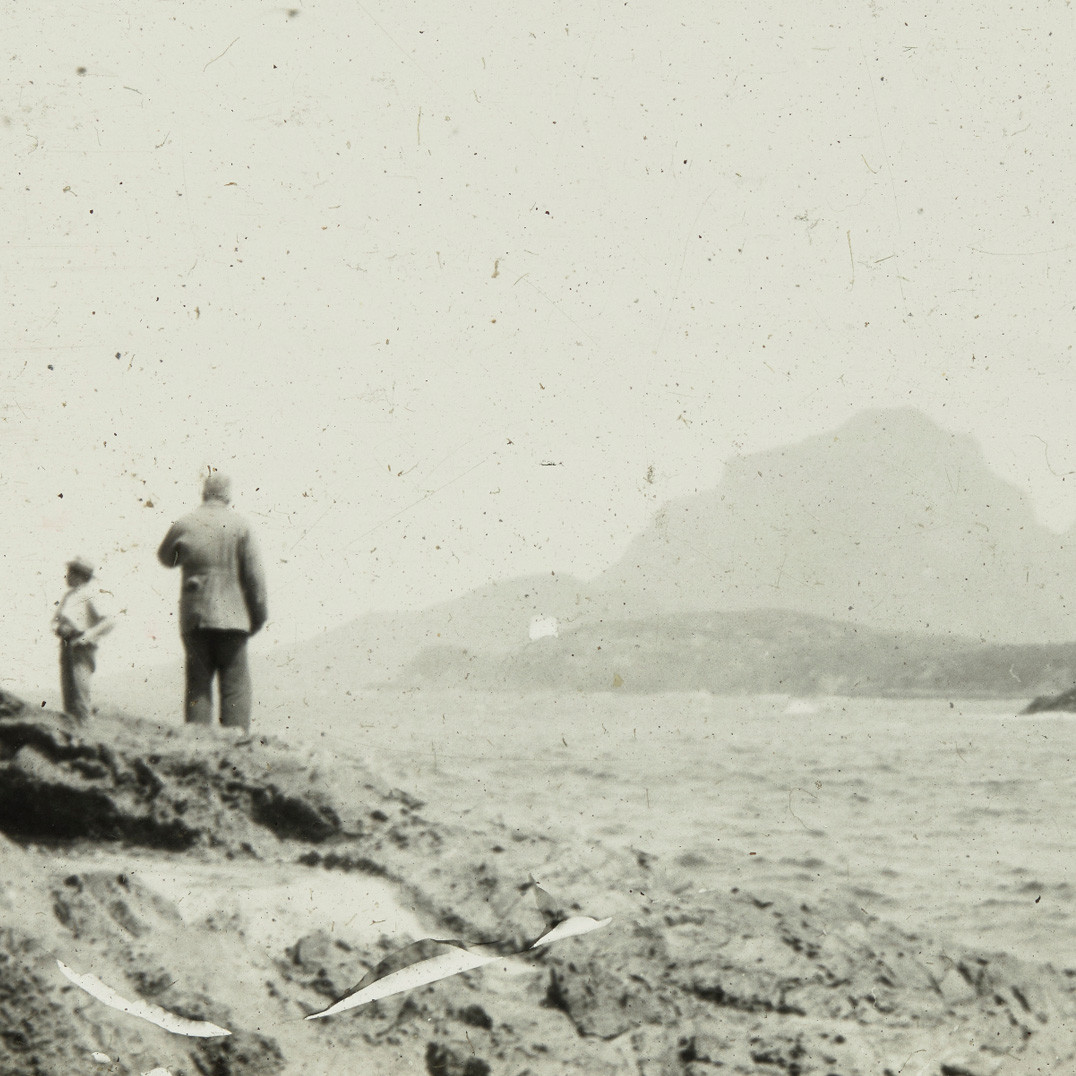Two unidentified people at Roach Island, Lord Howe Island
