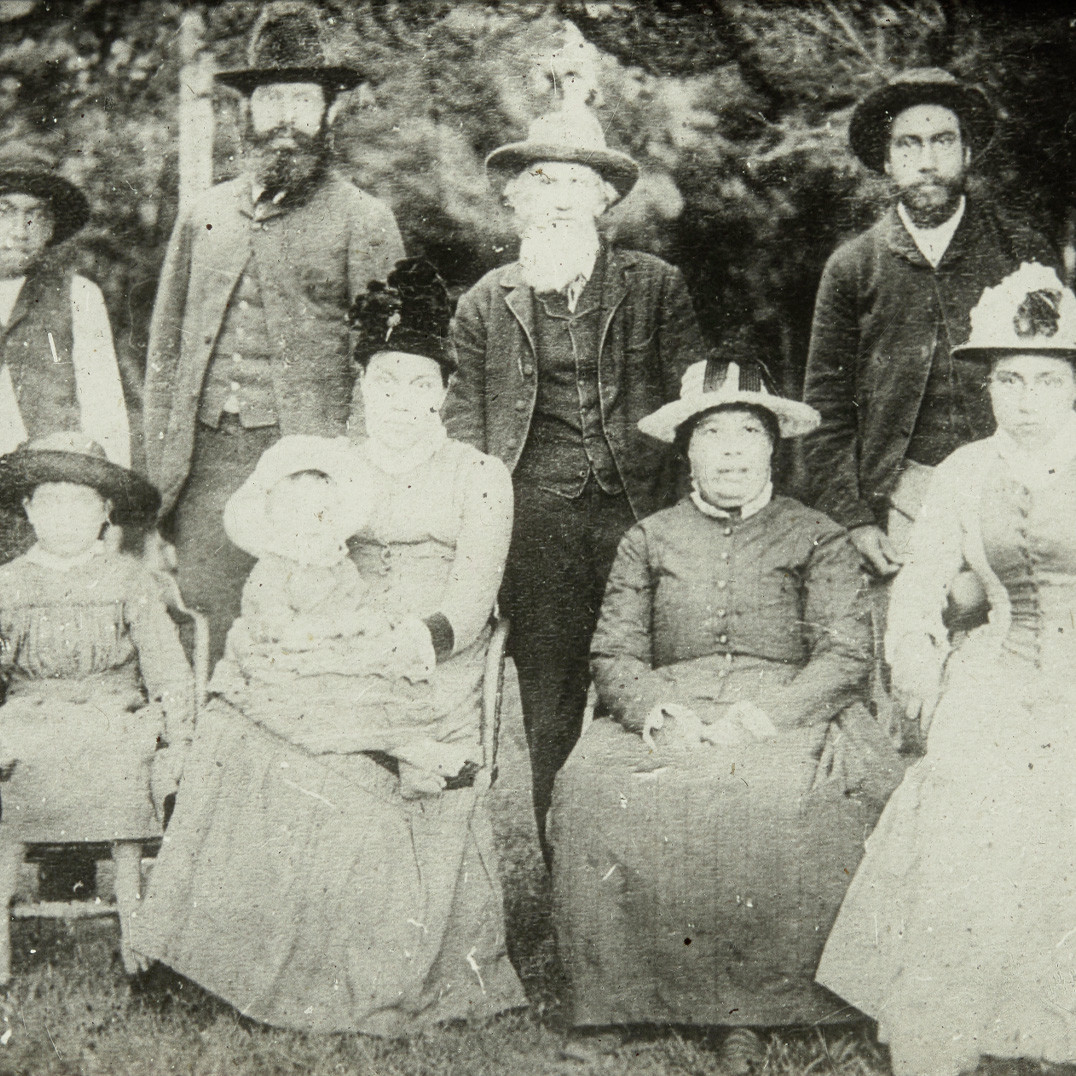 Group portrait, Nathan Chase Thompson with family, Lord Howe Island