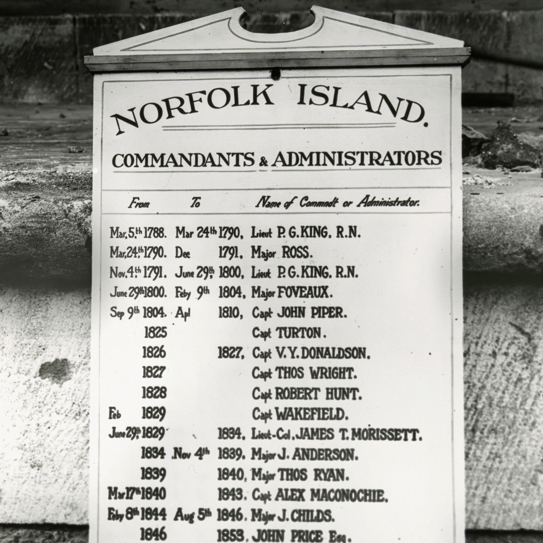 Norfolk Island Commandants & Administrators