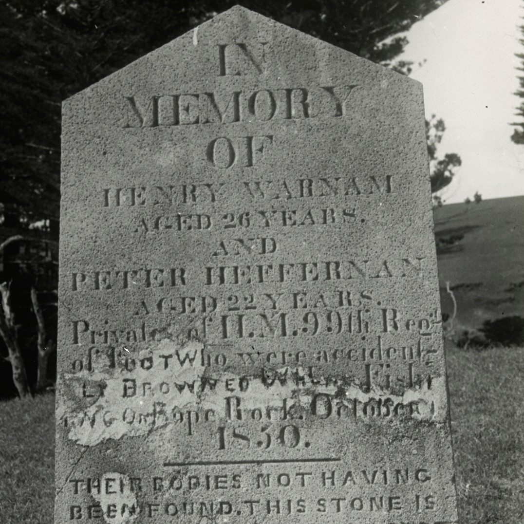 Commemoration stone for Henry Warnam and Peter Heffernan, Norfolk Island