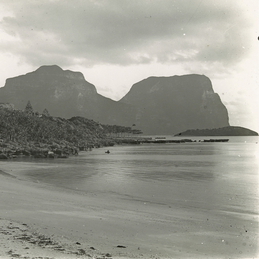 Mt Lidgbird and Mt Gower seen from Lagoon Beach, Lord Howe Island