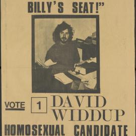 "I've got my eyes on Billy's seat!" - Vote 1 David Widdup : Homosexual candidate for love