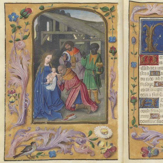 Book of hours : hand illuminated manuscript in Latin