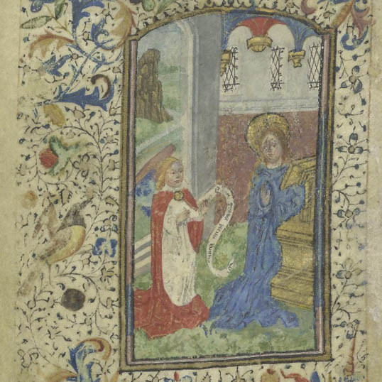 Book of hours : hand illuminated manuscript in Latin