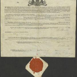 Conditional pardon of Richard Long. Signed by Governor Richard Bourke