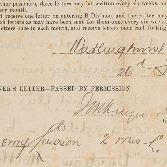 Letters from Henry Lawson to Fred Shenstone from Darlinghurst Gaol