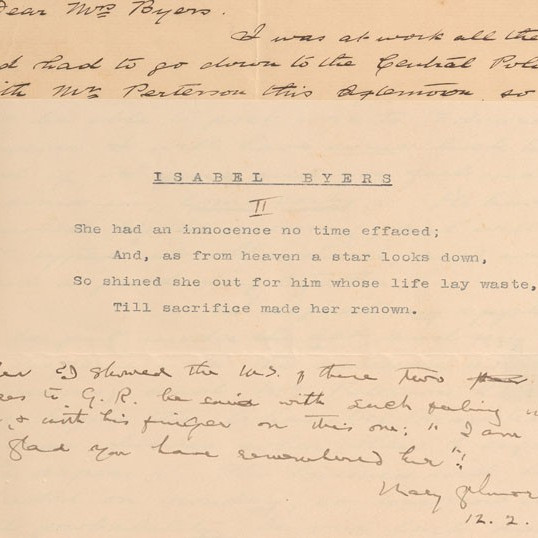 Letters relating to Henry Lawson and Isabel Byers