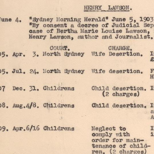 Letter from Henry Lawson to Reverend John Walker from Darlinghurst Gaol