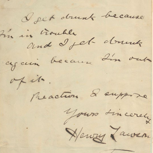 Notes from Henry Lawson to Lala Fisher