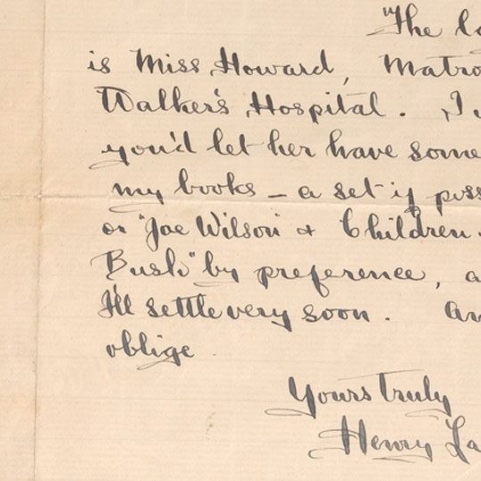 Letters from Henry Lawson to George Robertson