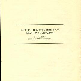 Gift to the University of Newton's Principia