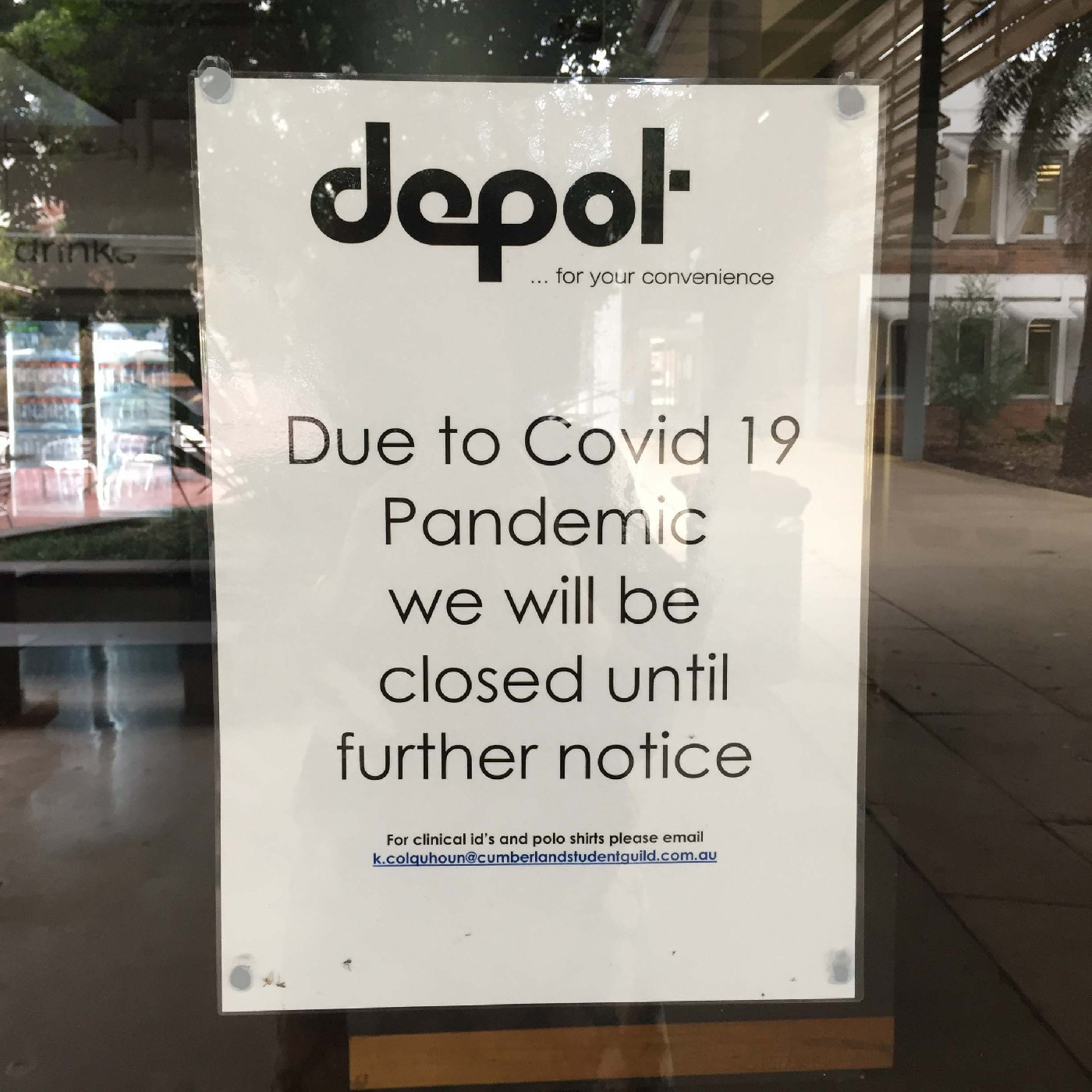 The Depot convenience store at Cumberland campus closed during COVID-19