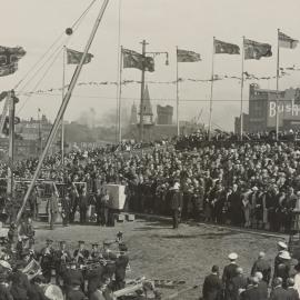 Setting the Foundation Stone for the Sydney Harbour Bridge