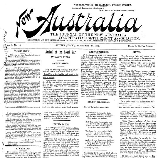 New Australia. Number 15, February 27, 1894