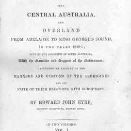Journals of Expeditions of Discovery into Central Australia: Image of front page volume 1
