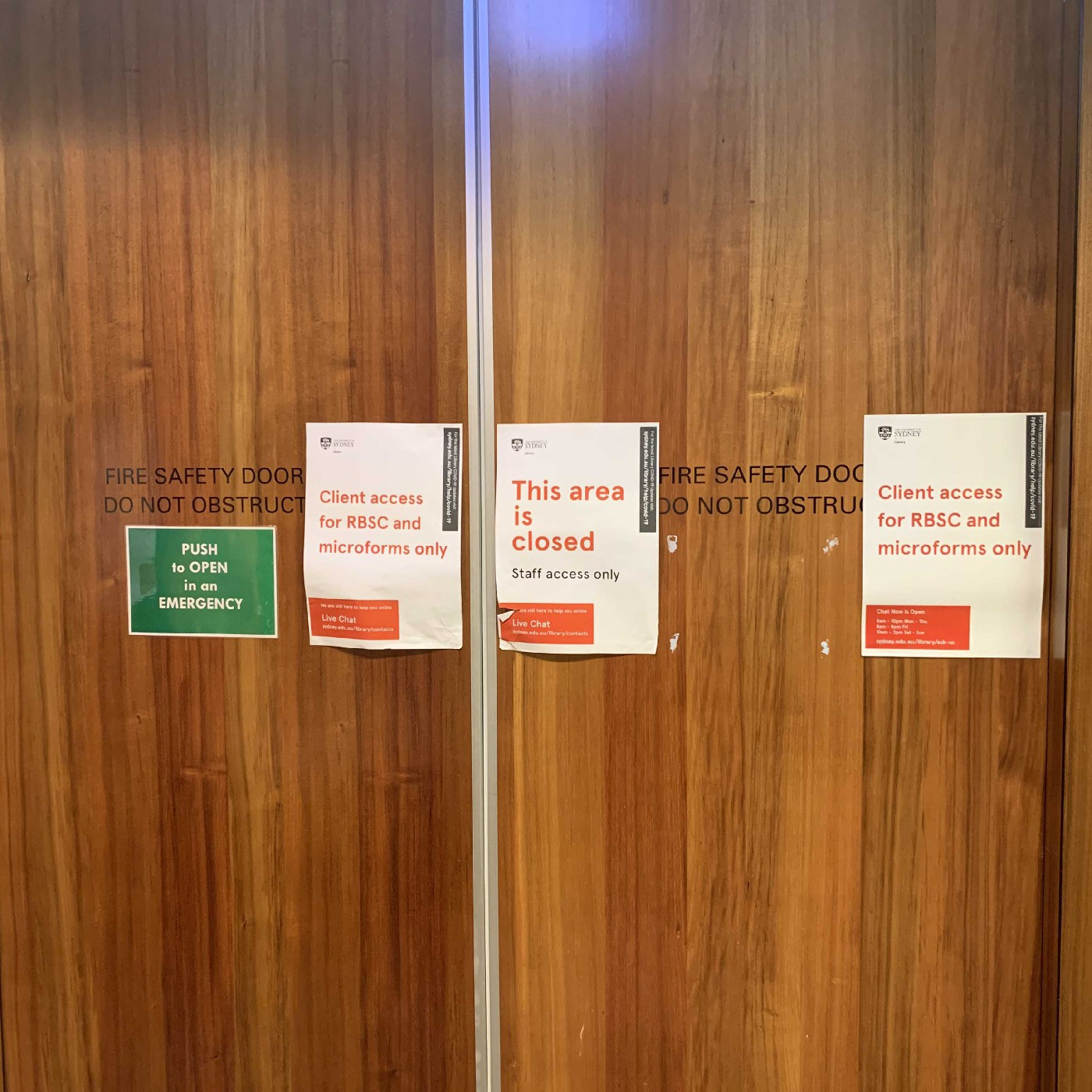 Areas of Fisher Library closed to enable staff physical distancing