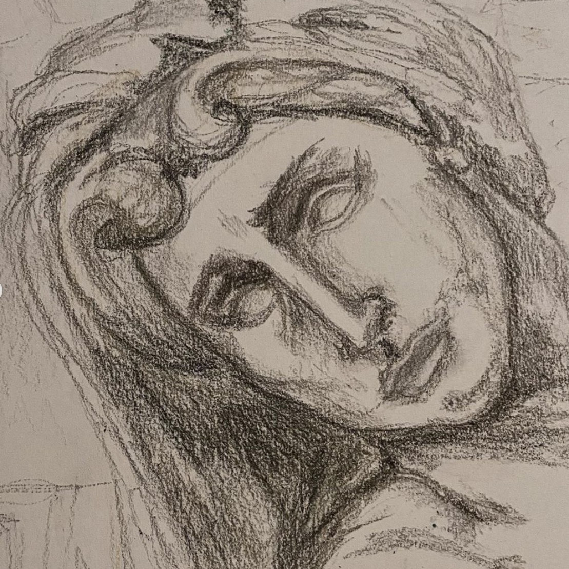 Drawing during COVID-19: Michelangelo sculpture, Florence
