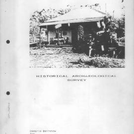 Hill End Historic Site, Historical Archaeological Survey.