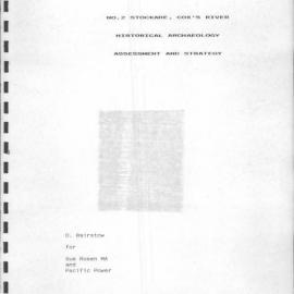 No. 2 Stockade, Cox's River Historical Archaeology Assessment and Strategy.