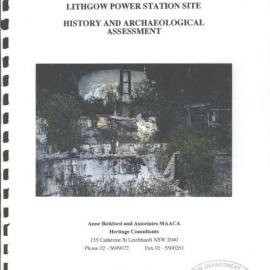 Lithgow Power Station Site, History and Archaeological Assessment.