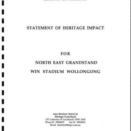 Statement of Heritage Impact for North East Grandstand WIN Stadium, Wollongong.