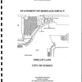 Statement of Heritage Impact, Phillip Lane, City of Sydney.