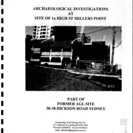 Archaeological Investigations at Site of 1a High St Millers Point, Part of Former AGL Site 30-38 Hickson Road  Sydney.