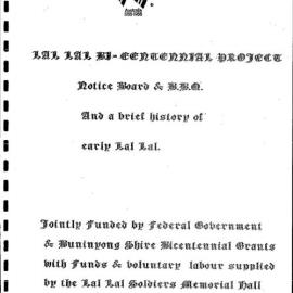 Lal Lal Bi-Centennial Project. [Victoria]