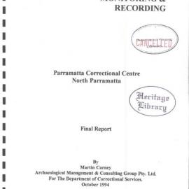 Archaeological Monitoring and Recording of the Parramatta Correctional Centre.