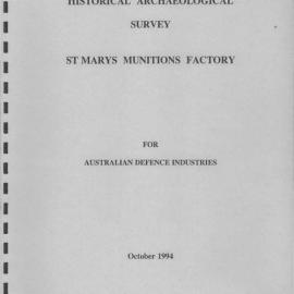 Historical Archaeological Survey: St Marys Munitions Factory.