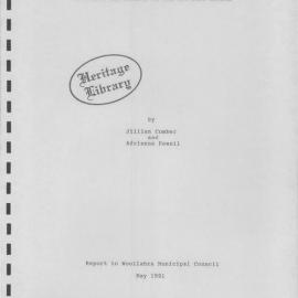 Historical Archaeological Survey of Robertson Park to locate the Remains of the Clovelly Estate.