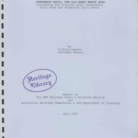 Historical Archaeological Survey of Shepherds Gully, The Old Great North Road.