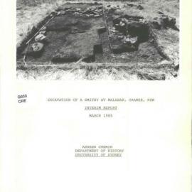 Excavation of a Smithy at Malabar, Orange, NSW. Interim Report.