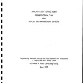 Jericho Farm House Ruins. Conservation Plan and Report on Management Options. [Black and white version]