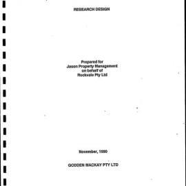 Market City Development. Archaeological Investigation. Research Design.