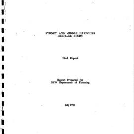 Sydney and Middle Harbours Heritage Study. Final Report.