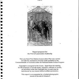 Low Head Pilot Station. Conservation Plan. Part 2. [Tasmania]