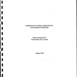 Parramatta Park, Parramatta. Archaeological Zoning Plan.