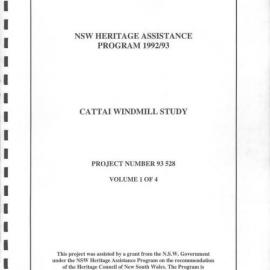 Arndell's Windmill Cattai National Park. Report on Archaeological Investigations. Volume 1.