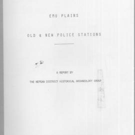 Emu Plains Old and New Police Stations Report.