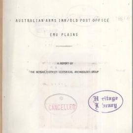 Australian Arms Inn and Old Post Office Emu Plains Report.