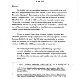 Bong Bong Township: A Report to Wingecarribee Shire Council, December 1993.