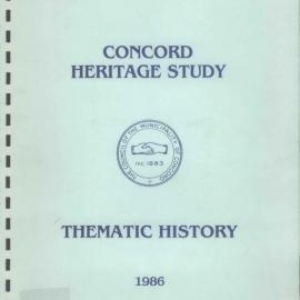 Concord Heritage Study, Thematic History.