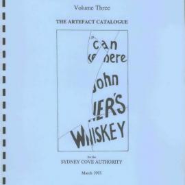 Final Report Observer Hotel Excavation. The Artefact Catalogue. Volume 3.