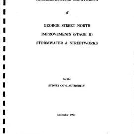 Archaeological Monitoring of George Street North Improvements (Stage II) Stormwater & Streetworks.