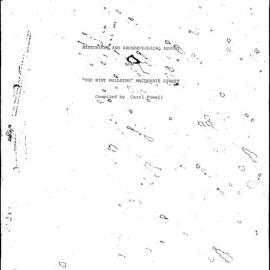 Historical and Archaeological Report The Mint Building Macquarie Street.